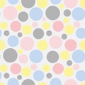 Blue pink blue grey circle on light grey seamless pattern art design stock vector illustration Royalty Free Stock Photo